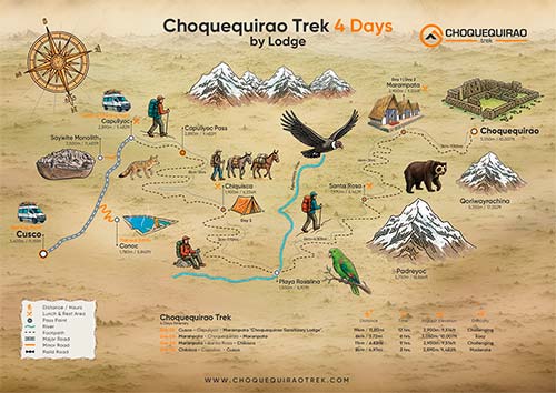 Map: Choquequirao Trek 4 Days by Lodge