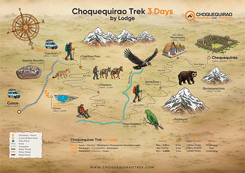 Map: Choquequirao Trek 3 Days by Lodge