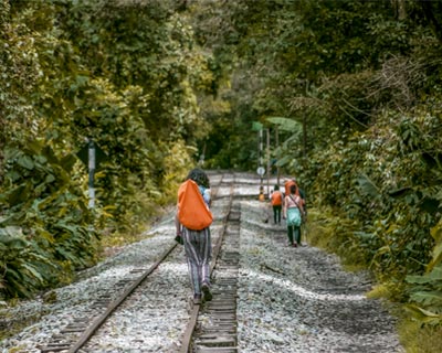 Trekking along the railroad tracks to Aguas Calientes